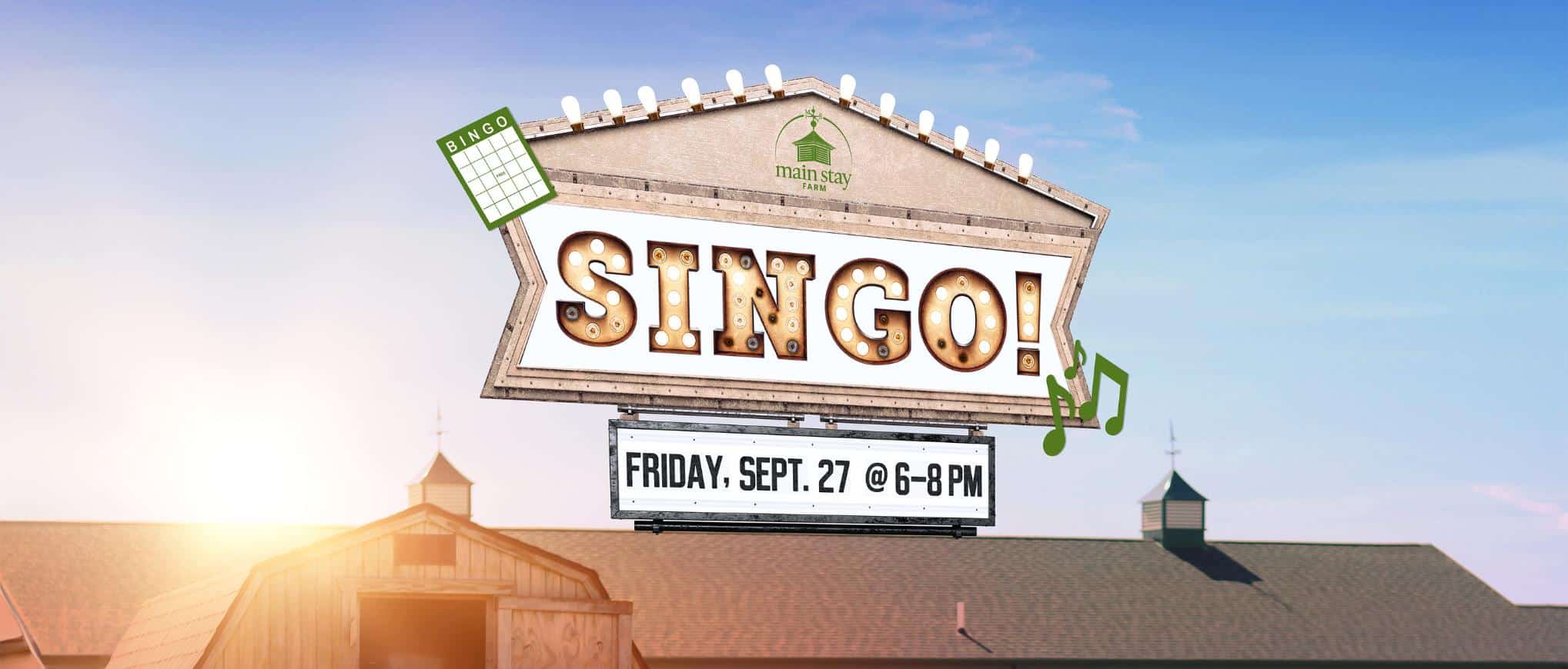 SINGO! Friday, September, 27 at 6-8pm