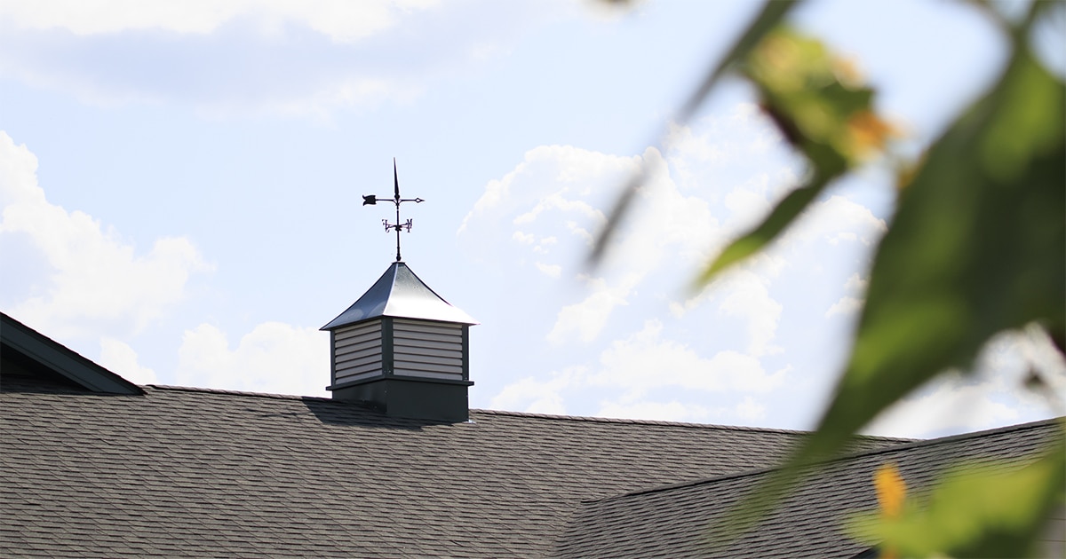 Main Stay Farm's signature farm cupola during the summer time